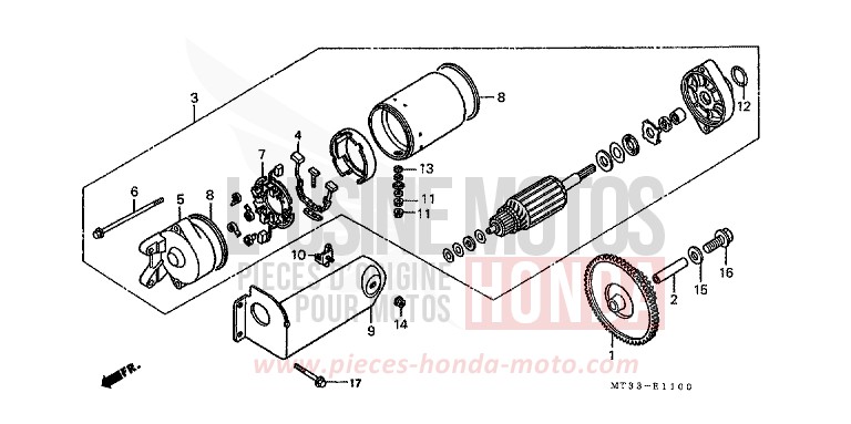 MOTEUR DE DEMARRAGE de Pan-European ABS PEARL MULBERRY RED (R178P) 1992
